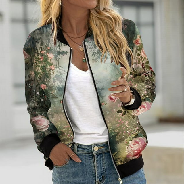 Sudadera informal de manga larga con capucha y chaquetas para mujer Sudadera holgada de manga larga con cremallera Chaqueta informal de béisbol de punto grueso Chaqueta de poliéster para mujer