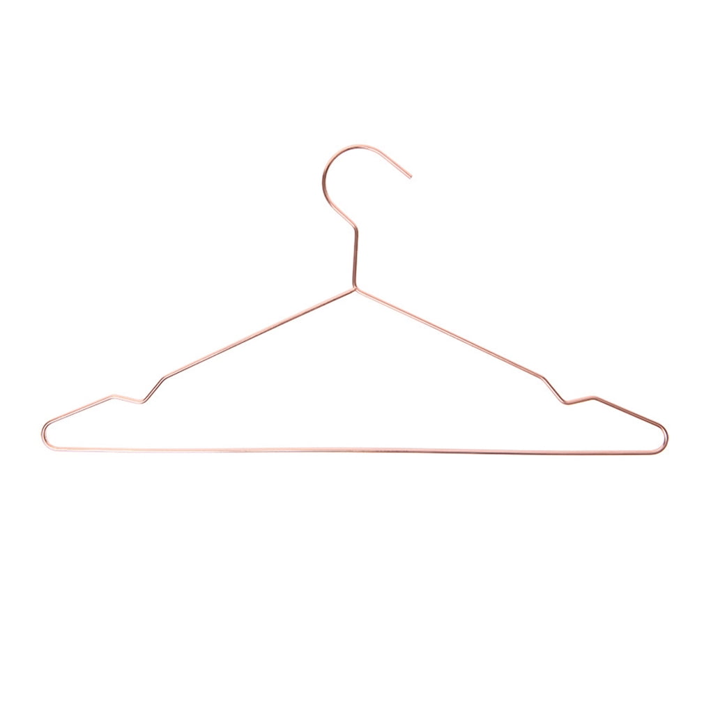 Iron Wire Non-slip Anti-rust Coat Hanger Rose Gold Clothes Garment Trouser Dress Clothes-rack 42x21cm