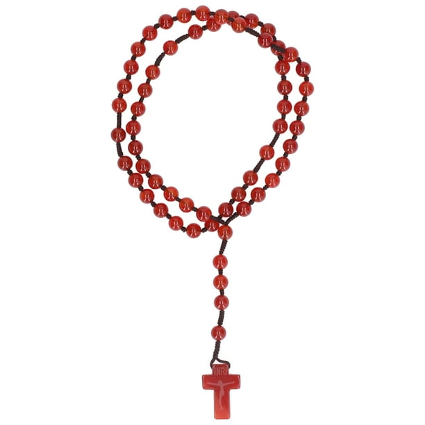 Rosario Católico Rosario Católico Ágata Roja Rosario Católico Collar De Rosario Diseño Aerodinámico Jadeshay A