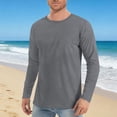 thumbnail image 2 of akafmk Mens Sun Protection Shirts Long Sleeve Workout Shirt Solid Color Lightweight Breathable Summer Athletic Tees, Size XL, 2 of 7