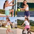 thumbnail image 3 of Resinta Girls 4-Pack Athletic Shorts Quick Dry Dolphin Hem Active Shorts for Kids, Sizes 4T-12 Years, 3 of 9