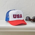 thumbnail image 4 of CafePress - USA Logo - Adjustable Unisex Printed Trucker Hat with Mesh Back, 4 of 10