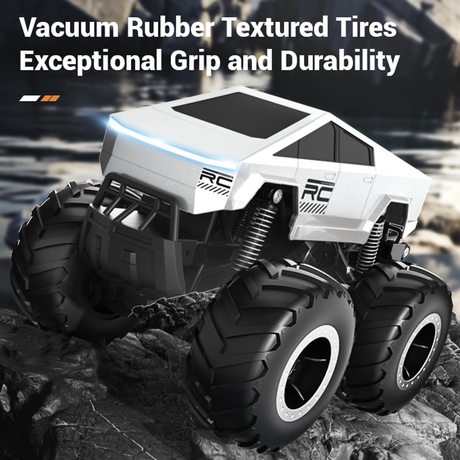 Amphibious Remote Control Car, 4WD Off-Road RC Truck with Dual Batteries, 2.4GHz Waterproof All Terrain RC Vehicle with LED Lights