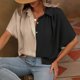 thumbnail image 4 of Fiudx Ofertas y Liquidaciones Blusa Informal de Manga Corta con Cuello Vuelto y Botones, Color Liso, Informal, a La Moda para Mujer, 4 of 7