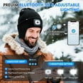 thumbnail image 3 of CENSGO Fleece Lined Bluetooth Beanies for Men, Stocking Gift for Him Dad Mens Headlamp with Wireless Headphones and Earflaps, Cool Gadgets for Cold Outdoor (Gray), 3 of 18