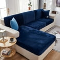 thumbnail image 4 of 2024 Soft Velvet Sofa Seat Cushion Cover - Stretch Non-Slip Sofa Cover Couch Cushion Covers for Sectional Sofa L Shape  Sofa Cushion Slipcover Furniture Protection (Grey  Large Single Sea, 4 of 12