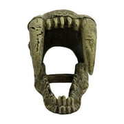 Komodo Saber Tooth Skull Decor for Aquarium or Reptile Tank, Polyresin, Aquarium Decor, Bone Color