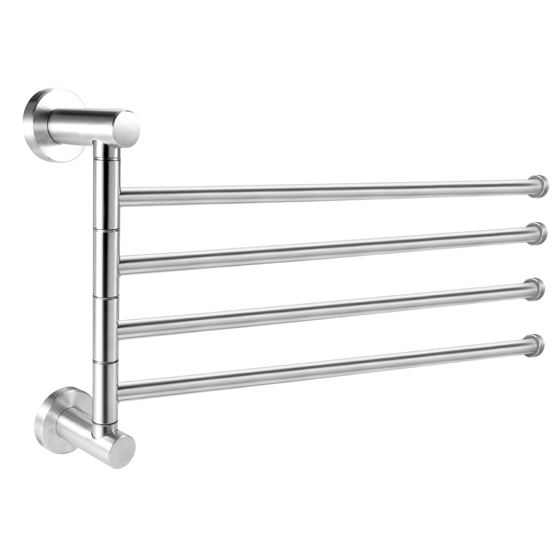 Unique Bargains Home 304 Stainless Steel Bathroom Towel Rail 4 Bars Folding Arm Swivel Hanger