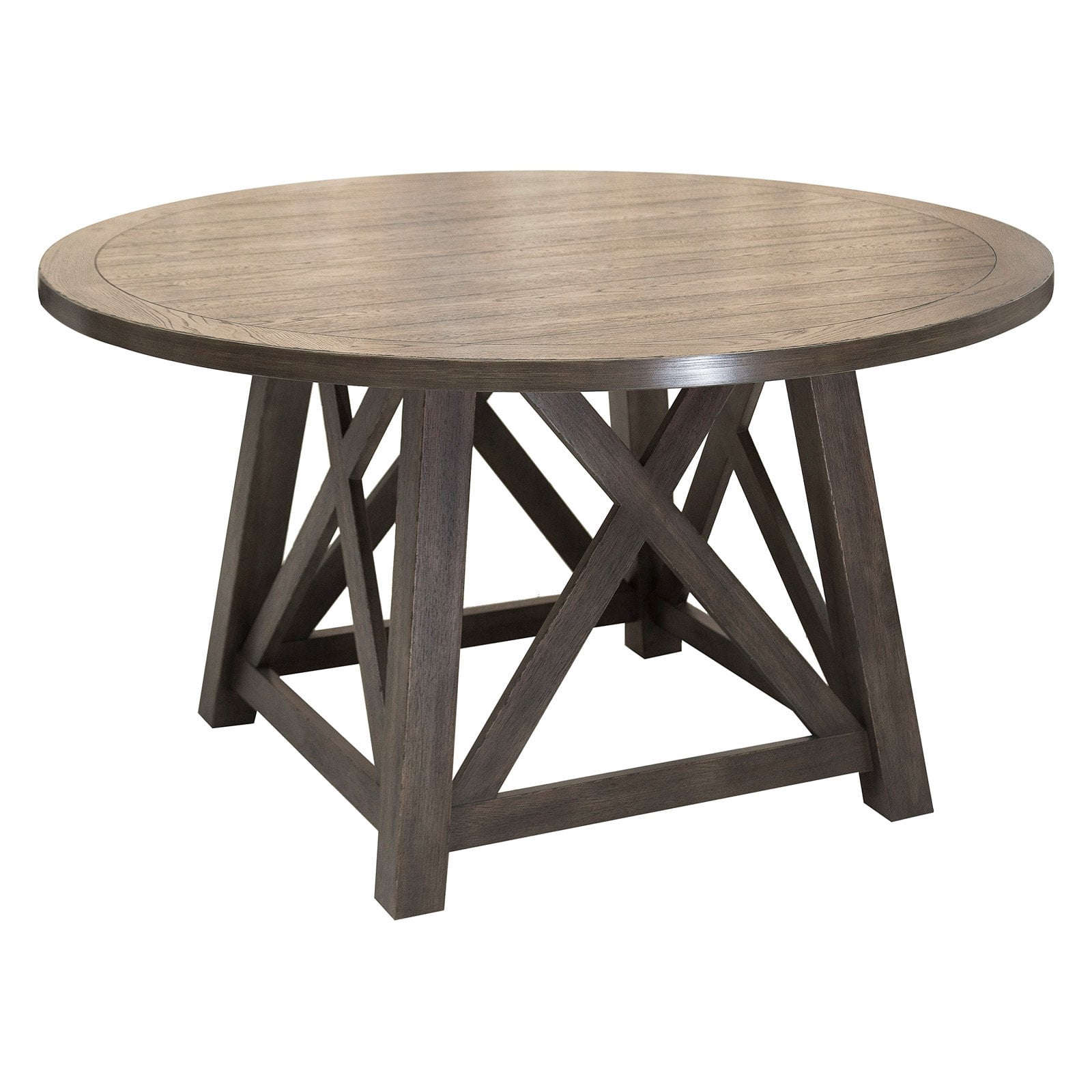 HomeFare Dark Oak Round Dining Table - Walmart.com