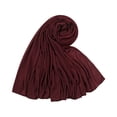 thumbnail image 2 of Elegant Jersey Knit Scarf for Women Solid Color Long Wrap Shawl Versatile Stretchy Headscarf Deep Red, 2 of 3