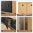 thumbnail image 3 of Morden Fort 74" Cabinet Modern TV Stand for TVs up to 80", Entertainment Center Large TV Storage Cabinet Media Console with 4 Doors, Natural, 3 of 7