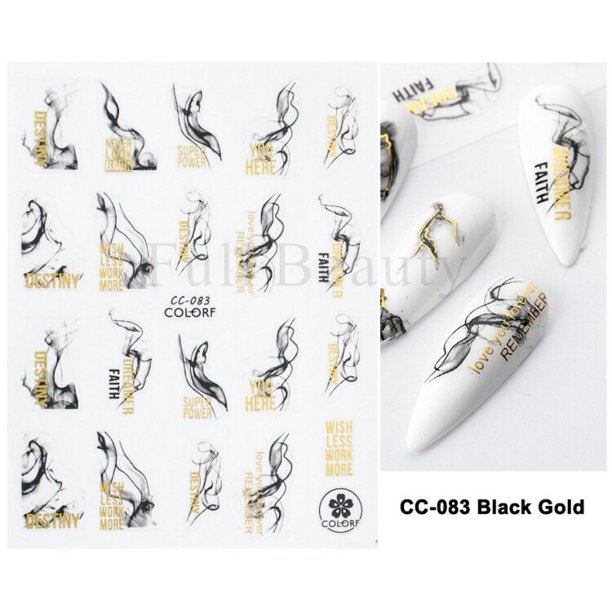 Líneas geométricas pegatinas para uñas láser dorado bronceado diseño deslizante diversión abstracta primavera e invierno láminas para uñas decoración LASTZSJ019 Tan Jianjun unisex