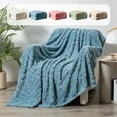 thumbnail image 1 of Manta De Vellón 1Pcs 27.56x39.37" Suedes Nap Shawl Blanket in Flock Material with Blue Ideal for Office Naps Warm and Cozy for Bed or Sofa Use JASKFLY, 1 of 9