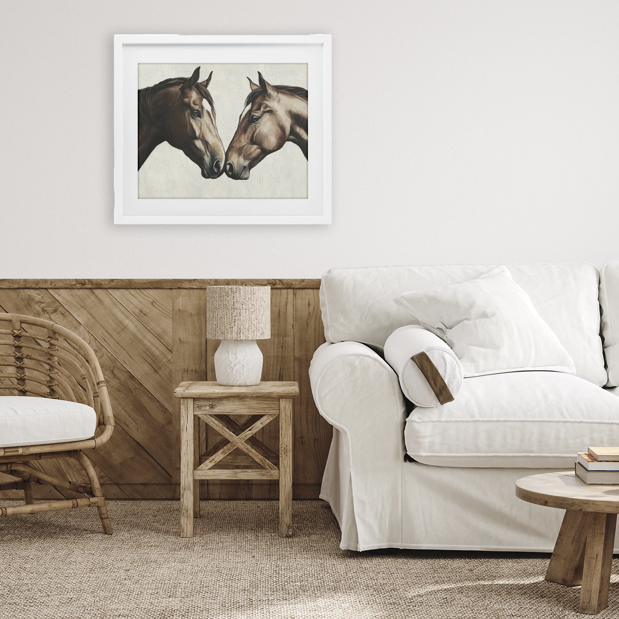 Stupell Industries Equine Companions Pair White Framed Print Under Glass, design by Svetlana Aleynikova