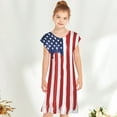thumbnail image 1 of LSLJS Robe du 4 Juillet pour Filles Tout-Petits Robe d'Été Rayée Drapeau Américain Tenue Patriotique pour Enfants, 1 of 5