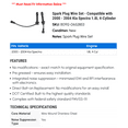 thumbnail image 2 of Spark Plug Wire Set - Compatible with 2000 - 2004 Kia Spectra 1.8L 4-Cylinder 2001 2002 2003, 2 of 2