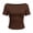 Brown, variant on Women's Casual T-Shirt Loose Round Neck Short Sleeve Elastic Side Blouse Basic Comfy Relaxed Fashion Top, White XL