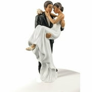 African American Groom Holding Bride Traditional Cake Topper Figurine