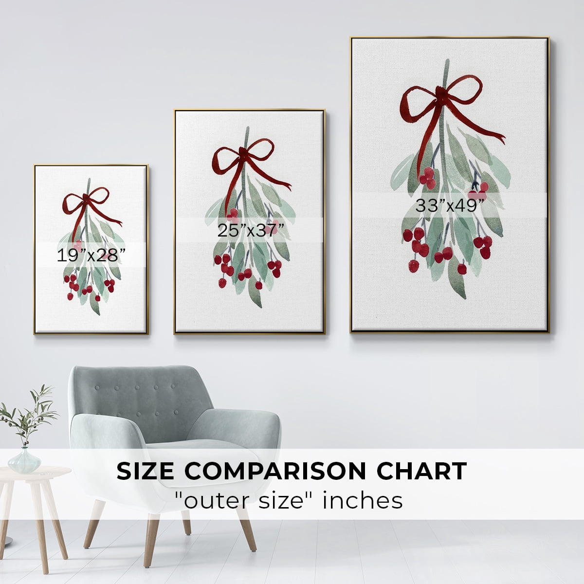 Come Across I - Framed Gallery Wrapped Holiday Canvas - 17 x 25 - Gold Frame