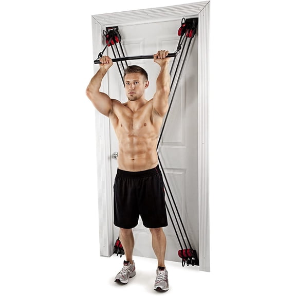 X Factor Door Gym Full Body Workout System with DVD, Chart, and Straight Bar - Home Fitness