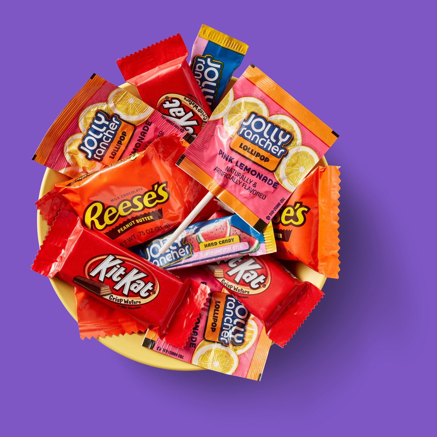 Jolly Rancher, Kit Kat And Reese's Assorted Flavored Snack Size Candy, Party Pack 34.19 oz