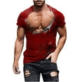 thumbnail image 4 of YFNNUP Mens Short Sleeve T-Shirt Trendy 3D Creative Print Crewneck Graphic Tees Summer Muscle Print Workout Shirts, 4 of 6