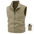 thumbnail image 2 of Zysthvn Mens Vest Fall Full Zip Fleece Casual Jackets for Men Stand Collar Solid Sleeveless with Pockets Outerwear, 2 of 10