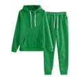 thumbnail image 1 of Gibobby Conjunto dama pants y sudadera afelpada Sudadera de manga larga con capucha de color liso para mujer con bolsillo y conjunto de forro polar(GN1,G), 1 of 3