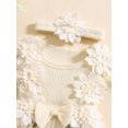 thumbnail image 6 of Newborn Baby Girl Lace Romper Dress 0 3 6 12 18 Months Short Sleeve Floral Ruffle Mesh Tutu Dress Cute Jumpsuits with Headband, 6 of 8