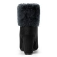 thumbnail image 4 of Unique Bargains Women's Faux Fur Block Heel Round Toe Ankle Boots, 4 of 7