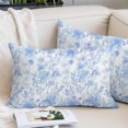 thumbnail image 2 of Watercolor Blue Floral Pillow Covers Queen, Blue Ombre Botanical Summer Soft Brushed Microfiber Breathable Throw Pillow Covers, Pillowcase with Zipper for Couch Sofa Bedroom Living Room 20"x30", 2 of 9