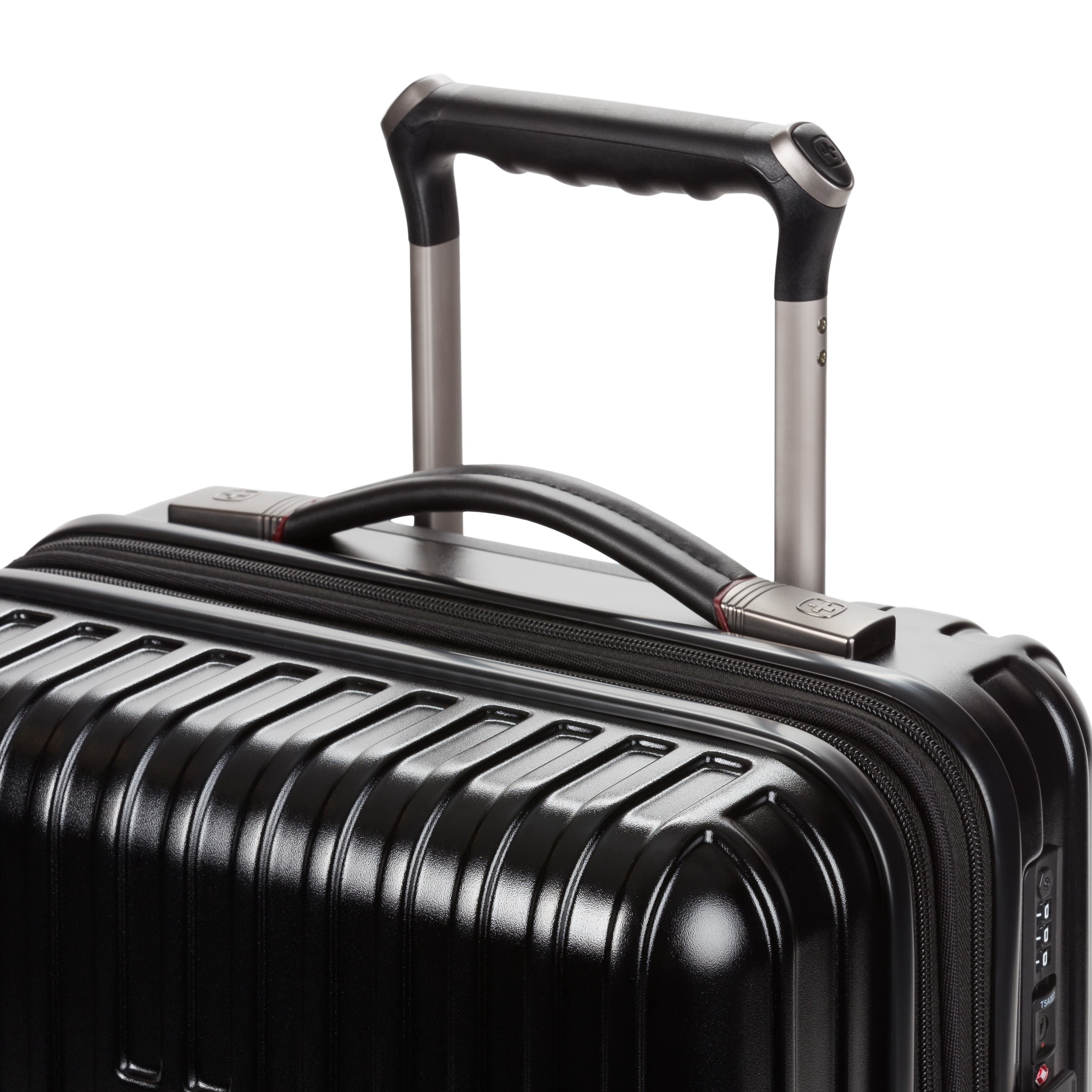 SWISSGEAR Ridge Hardside Expandable Carry-On Luggage with Spinner Wheels, TSA Lock and USB, Black