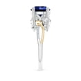 thumbnail image 3 of ANGARA Lab Grown 2.2 Ct Sapphire & Lab Diamond Ring for Women in 14K White & Yellow Gold (Size-8mm) | September Birthstone, Anniversary, Jewelry Gift for Women | Lab-Grown Blue Sapphire Ring, 3 of 8