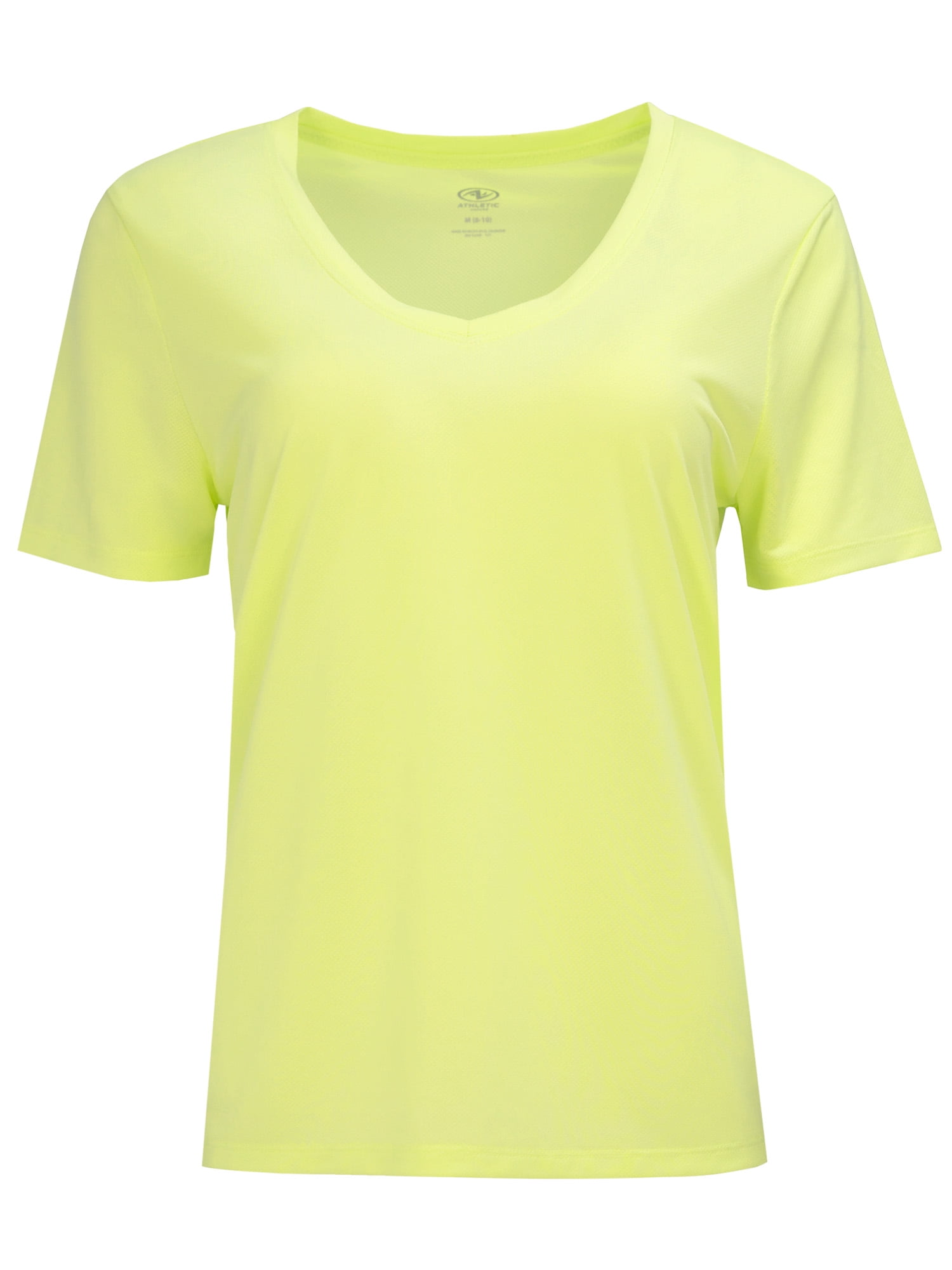 Athletic Works Women's Active Texture Knit V-Neck Tee, Sizes XS-XXXL