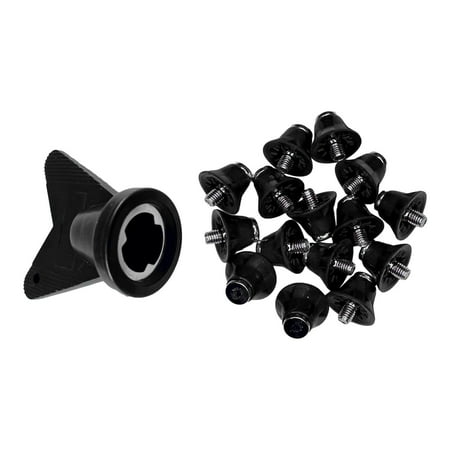 Wswqop 12Pcs Football Boot Spikes Track Shoes Accessories Comfortable Anti Slip 13mm M5 Black