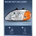thumbnail image 4 of Nilight Headlight Assembly Compatible with 1996 1997 1998 Honda Civic Headlamps Replacement Chrome Housing Amber Reflector Upgraded Clear Lens Driver and Passenger Side, 2 Years Warranty, 4 of 8