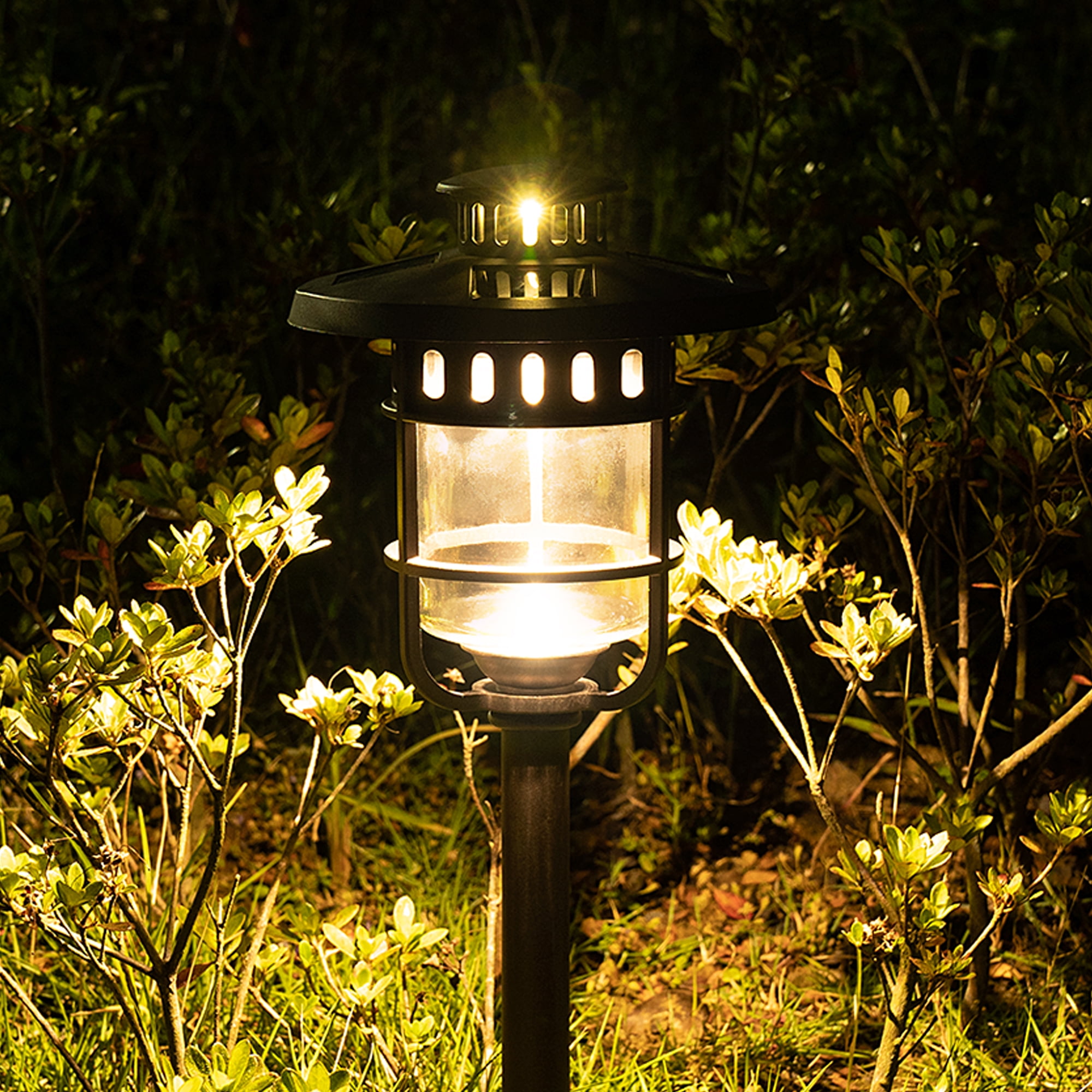 FKHouse Outdoor Solar Bronze Path Lights Outdoor, Solar Powered Integrated LED Pathway Light, 6 Pack