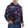 thumbnail image 2 of Naloa Glowing Chameleon Fantasy Art Men's Casual Hooded Collar Drawstring Hoodies Pullover Sweatshirts Casual Long Sleeve Shirts-XX-Large, 2 of 7