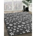 thumbnail image 3 of Ahgly Company Machine Washable Indoor Round Transitional Black Area Rugs, 4' Round, 3 of 7