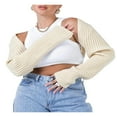 thumbnail image 2 of Manteau Chandail Tricoté Ultra-Court pour Femmes, 2 of 5