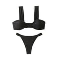 thumbnail image 2 of Traje de baño de 2 piezas para mujer, trajes de baño para mujer, bikini de cintura alta con cordón ajustable, traje de baño dividido para mujer, 2 of 7