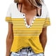 thumbnail image 3 of TaTaai Ladies Spring Summer Fashion V-Neck Tee Cotton Blend Relaxed Fit Short Sleeve Snap Button Detail Scattered Print Casual Daily Streetwear Breathable Women Top Gift, 3 of 6
