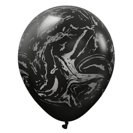 12 inch Kalisan Space Nebula - Black W/ Silver Ink Latex Balloons (25 Pack) - Party Supplies Decorations