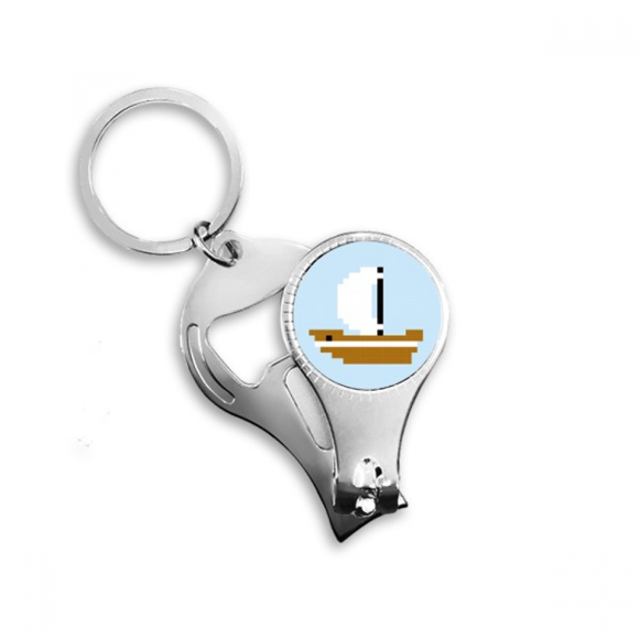 summer sail ship sea pixel nail nipper key chain bottle opener clipper