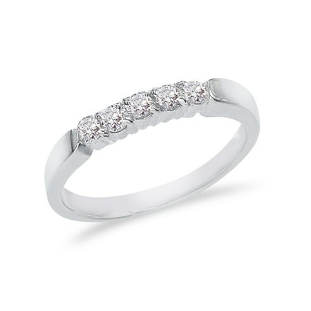 

14K White Gold .75 ct Diamond Five Stone Band Ring