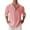 #03Hot Pink, variant on Men's Linen Cotton Long Sleeve Button Down Henley Shirt Casual Solid Band Collar Beach Shirts Blue 3XL