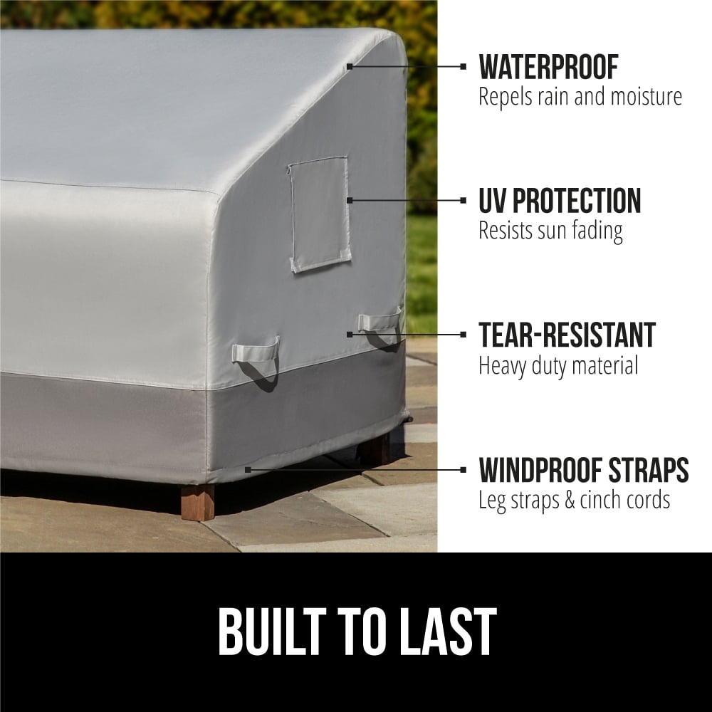 GORILLA GRIP Patio Furniture Cover, 80 Inch Sofa Size, Waterproof Adjustable Windproof UV Coated