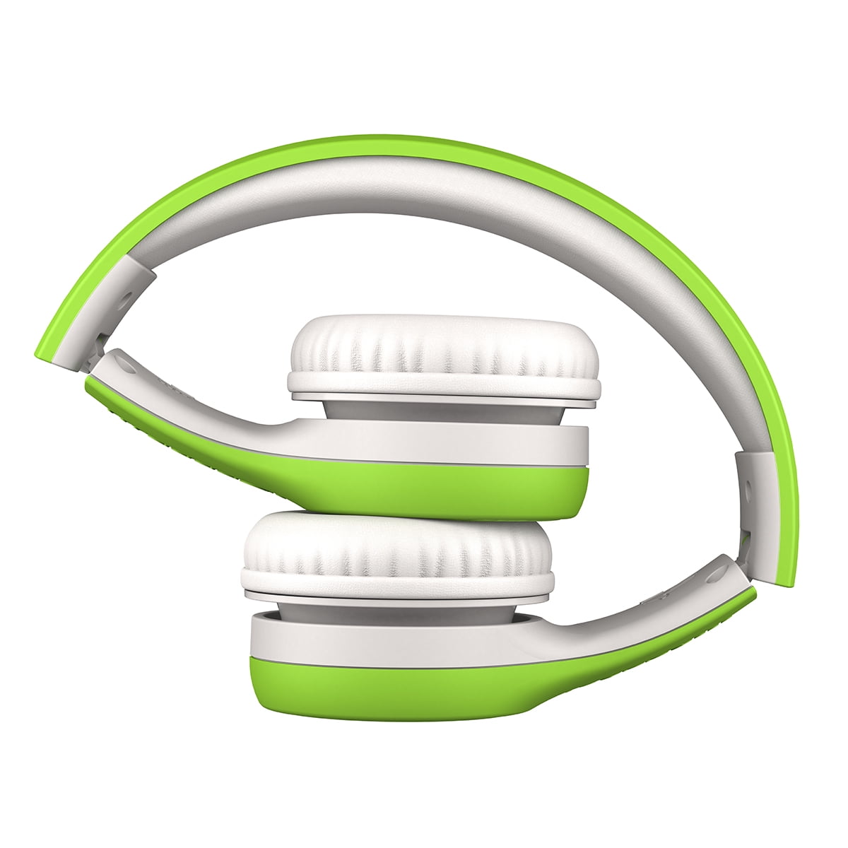 LilGadgets Connect+ Style Wired Kids Headphones with SharePort® Technology, Child-Friendly Foldable Over-Ear Headset with Built-In Microphone, Designed to be comfy for Toddlers in School, Green