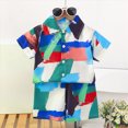 thumbnail image 2 of Paguaki Toddler Baby Boy Clothes Printed Short Sleeve Shirt And Shorts 2-Piece Children Outfit Beach Summer Clothes, 2 of 7