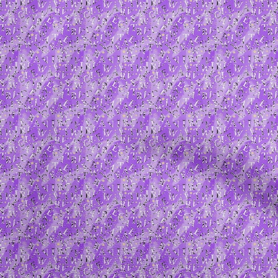 oneOone Cotton Cambric Violet Fabric Text Craft Projects Decor Fabric Printed By The Yard 42 Inch Wide